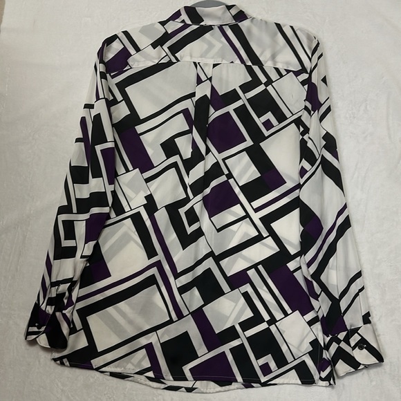 Lauren Ralph Lauren Colorblock Button Down Blouse Size Small - Picture 4 of 7